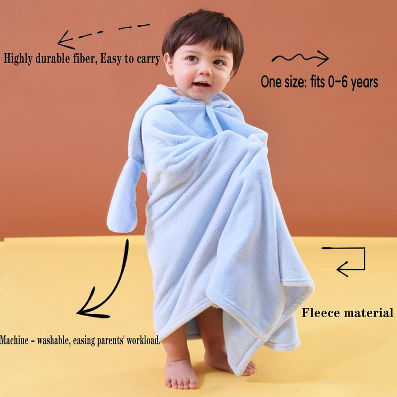 IFaryMes Toddler Bath Towel Baby Towels with Hood 27.5"X55" Ultra Absorbent Soft Bathrobe Blanket Kids Shower Towel for Girls and Boys(Sky Blue) - Image 5